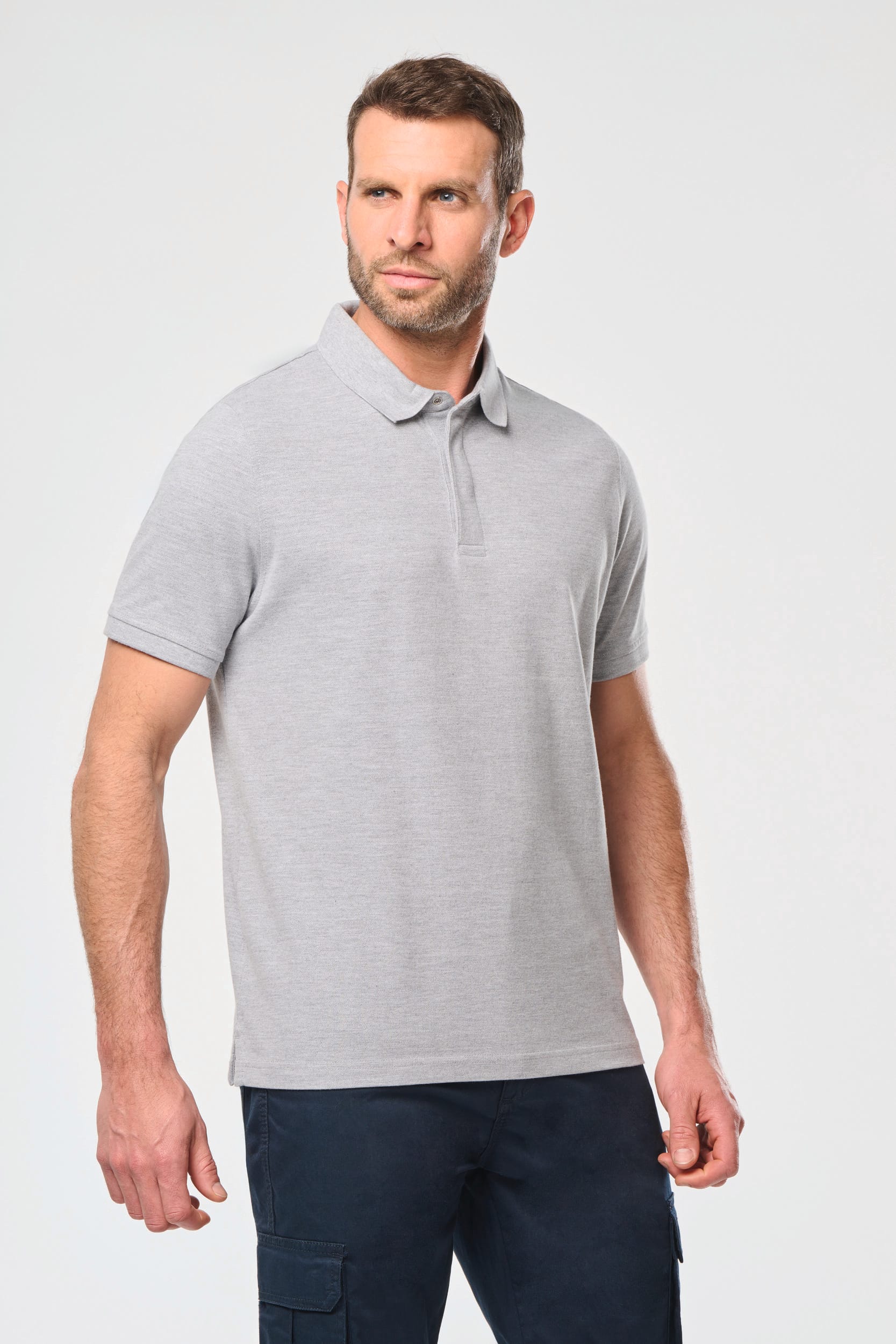 Polo col boutons pression manches courtes homme